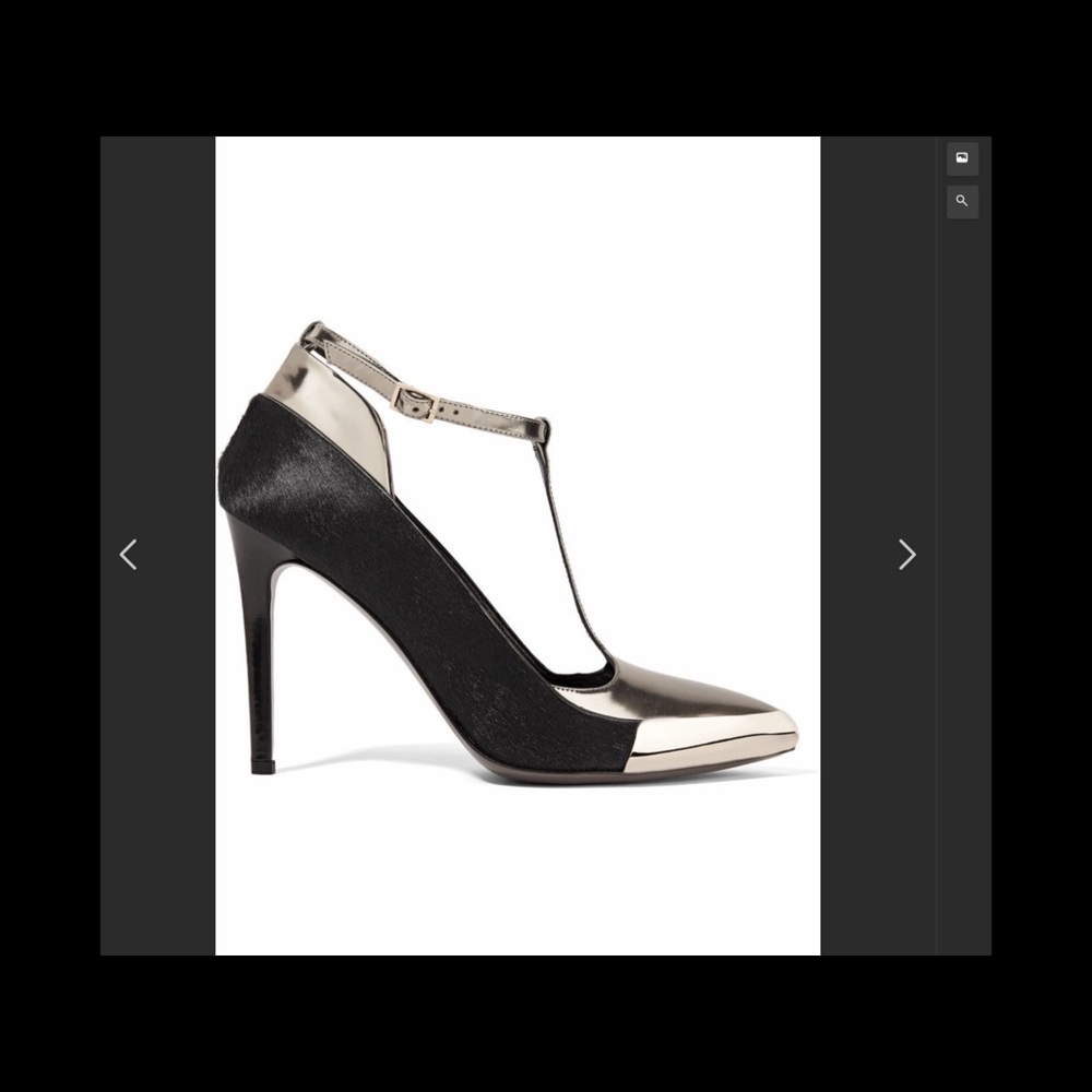 Authentic Jason Wu black and metallic T-Stap Pump